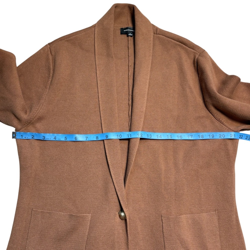 Summersalt The Ribbed Sweater Blazer Cardigan Brown XL Shawl Collar Pockets EUC - Picture 3 of 8
